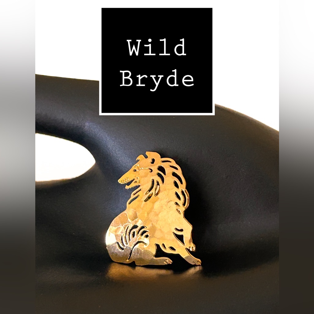 Wild Bryde Gold Collie Brooch